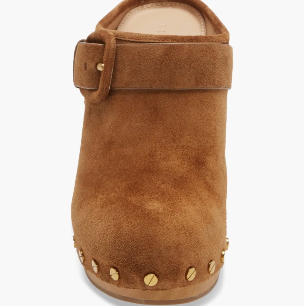 Veronica Beard Dacey Suede Mule Clogs Womens Size 8 in Pecan Brown NWOT - Picture 3 of 10